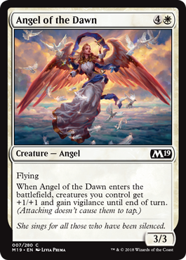 FDRHasNoFear's tweet photo. Angel of Dawn for best art in the set, Isareth for card I'm most excited to play with, and Inferno Hellion because hellion has been my low-key favorite creature type for years and it's nice to see them show up once in a while. #mtg19 https://t.co/TaVhAGpq6j