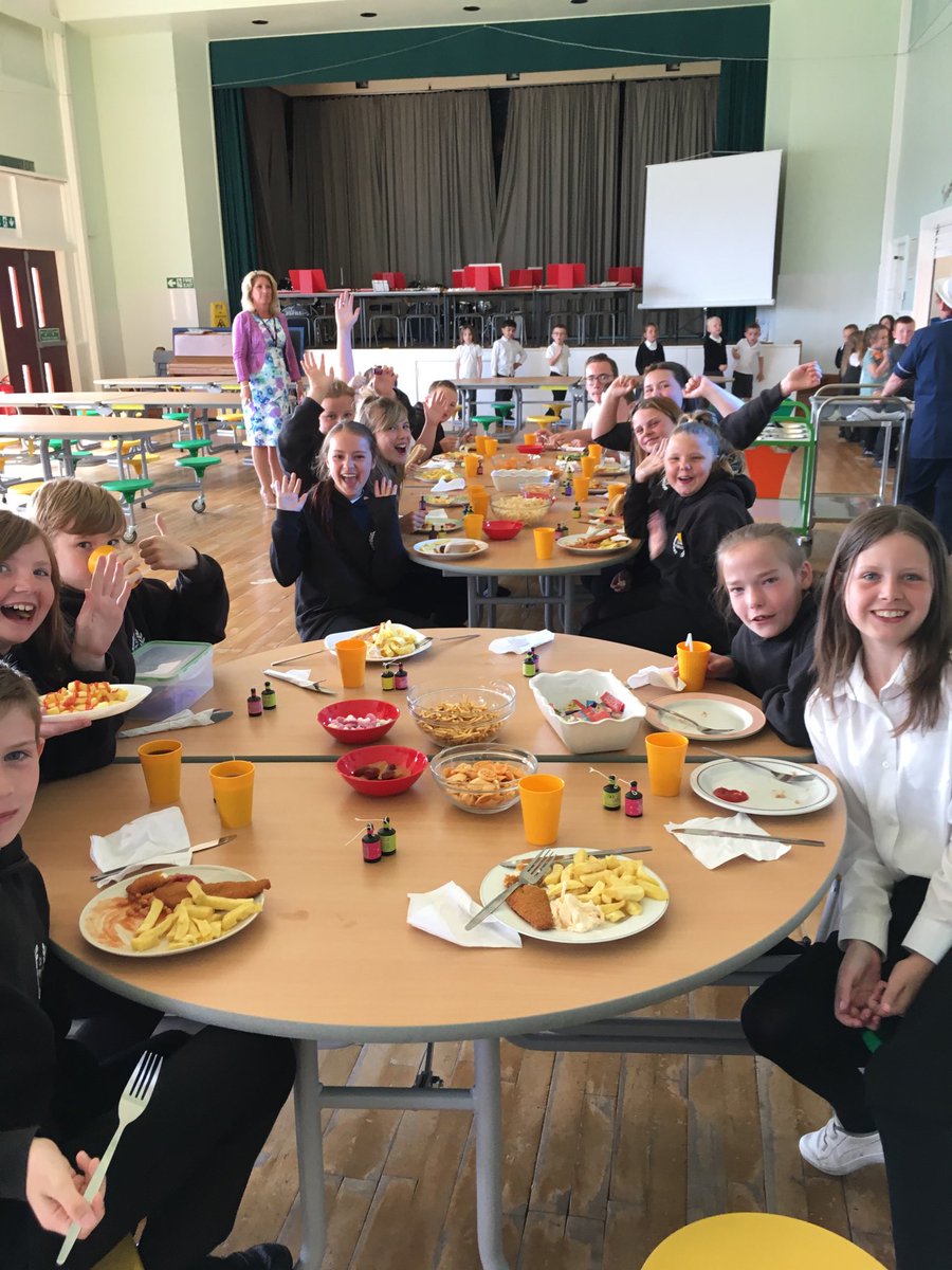 Last ever fish and chips at Cairn for this lot! #p7leaverslunch Huge thank you to our amazing kitchen staff! 😊