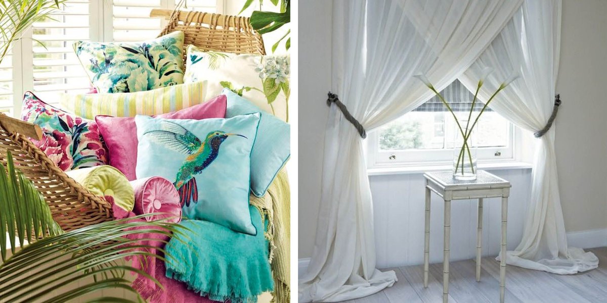 DesignerCol's tweet image. Update the fabrics in your home with lighter summer versions such as chiffon, muslin and linen.
