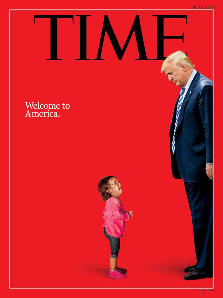 ニシブ マリエ Time の表紙センスが好き デザイン性あって風刺的 表紙ウォッチのためだけにずっと定期購読してるけど 今回も攻めてる 移民の子どもたちが両親と引き離され拘置所に収容されていることを報じた号で 泣きわめく子どもに Welcome To