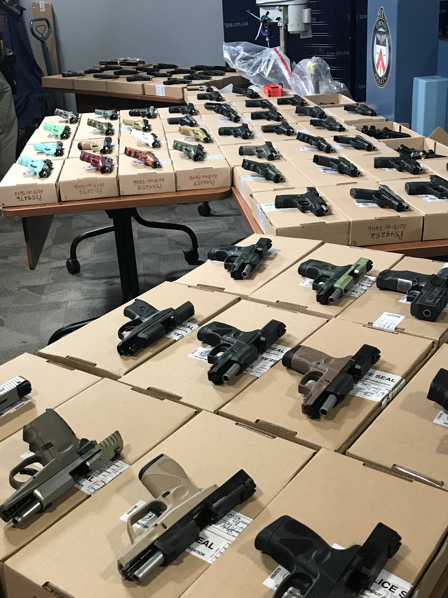 TPSMyronDemkiw's tweet photo. #ProjectPatton gun seizures represent a multitude of tragedies prevented. Return on investment in police resources very significant when we consider things like social & medical costs associated to criminal use of firearms on our streets. #safeto https://t.co/7NAFpJ1YOn
