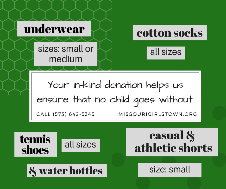 Are you looking for a feel-good way to make an immediate impact on the life of a child in need? All too often, our clients come to MGT lacking the basic essentials to lead the care-free life a child deserves. Together we can ensure that no child goes without! #MissouriYouth #give
