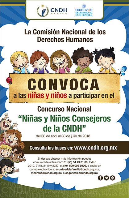 ¿Qué propones para que las personas adultas escuchen tus opiniones? La CNDH te invita a participar en el Concurso Nacional “Niñas y Niños Consejeros de la CNDH”, con el objetivo de promover sus derechos. Consulta las bases. bit.ly/2JfhVOD