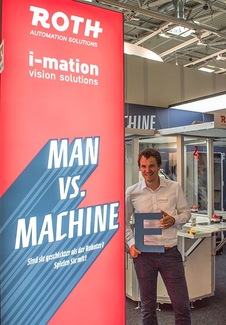Einen coolen Wettstreit Man vs. Machine gab es auf dem Stand der <a href="/rothgmbh/">Roth GmbH</a> auf der #Automatica in München. simplify-your-engineering.com/automatica-coo…