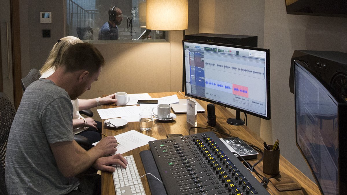 studio_2br's tweet photo. Because brand guidelines need to move with the times too. 2br recording voiceover @CodaPost #MadeByStudio2br #BehindTheScenes https://t.co/KxEDbOb3ws