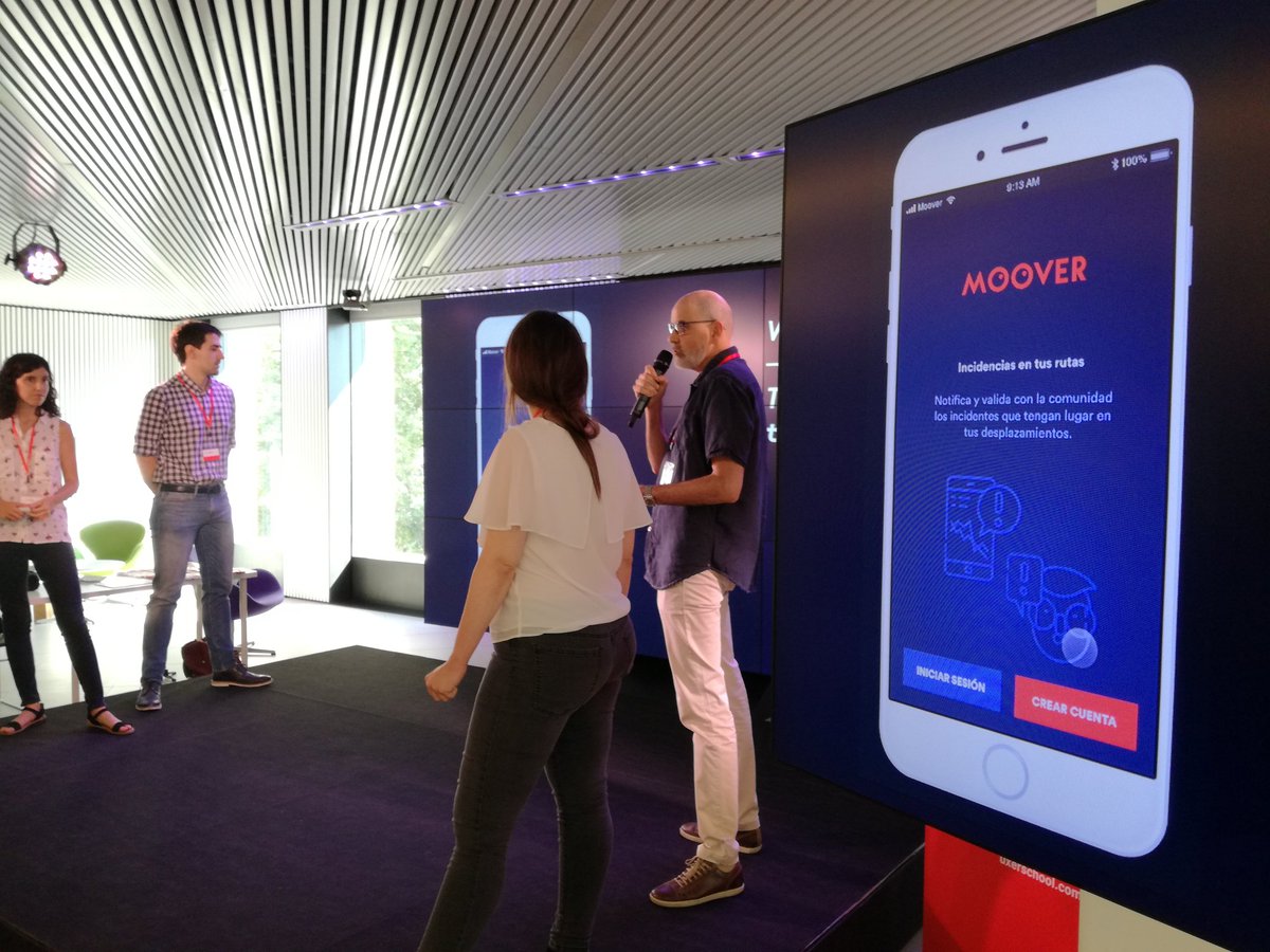 uxerschool's tweet photo. Primer proyecto en nuestro #UXERDAY del #UXIMMERSIVE #Barcelona: #Moover, app para digitalizar los billetes de transporte con muchas y prácticas opciones 😎 #UX #UI @MovistarCentre https://t.co/2hXRLWeVrl