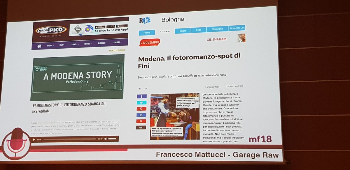 Dimalavolti's tweet photo. #aModenaStory, il fotoromanzo diventa 3.0 e spopola su Instagram.
Sala gremita a @ilfestival
#wmf18 #webmarketing https://t.co/Cep0A0725O