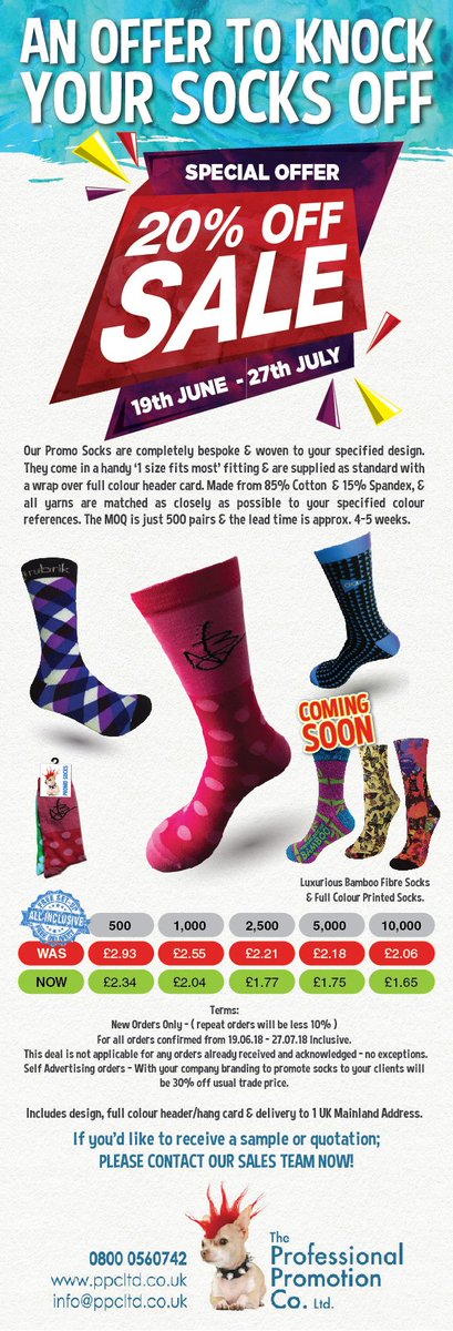 New promotion, let's get some branded summer socks!