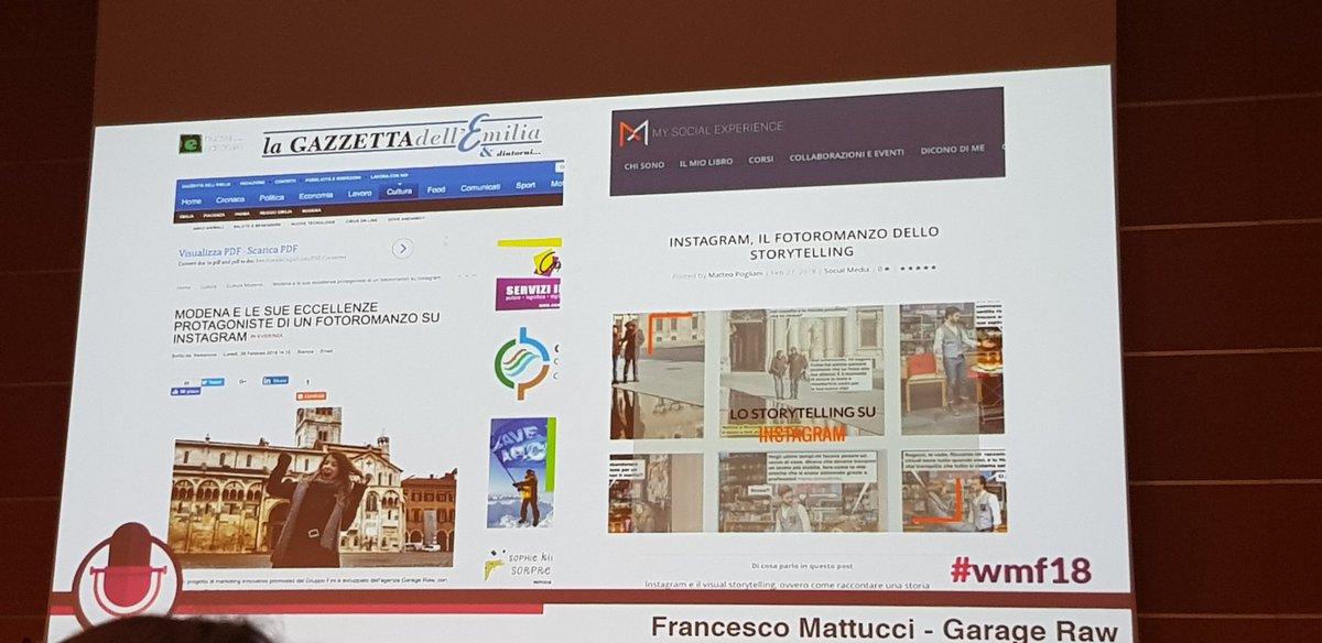 Dimalavolti's tweet photo. #aModenaStory, il fotoromanzo diventa 3.0 e spopola su Instagram.
Sala gremita a @ilfestival
#wmf18 #webmarketing https://t.co/Cep0A0725O