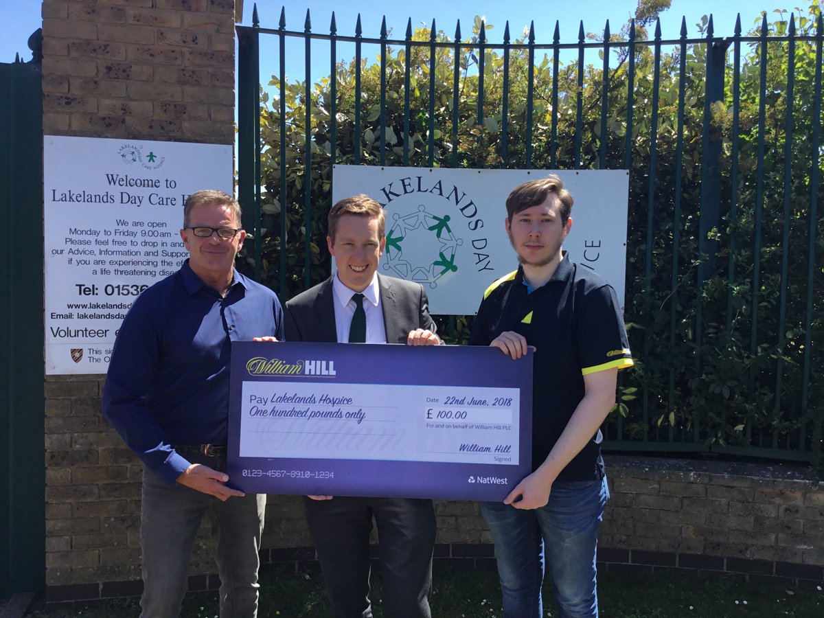 I was very happy to be able to present a cheque for £100 to @LakelandsCorby today – my winnings from the Grand National. Many thanks go to <a href="/WilliamHill/">William Hill</a> for facilitating this charity bet – very glad to be able to support such a worthwhile #Corby cause!