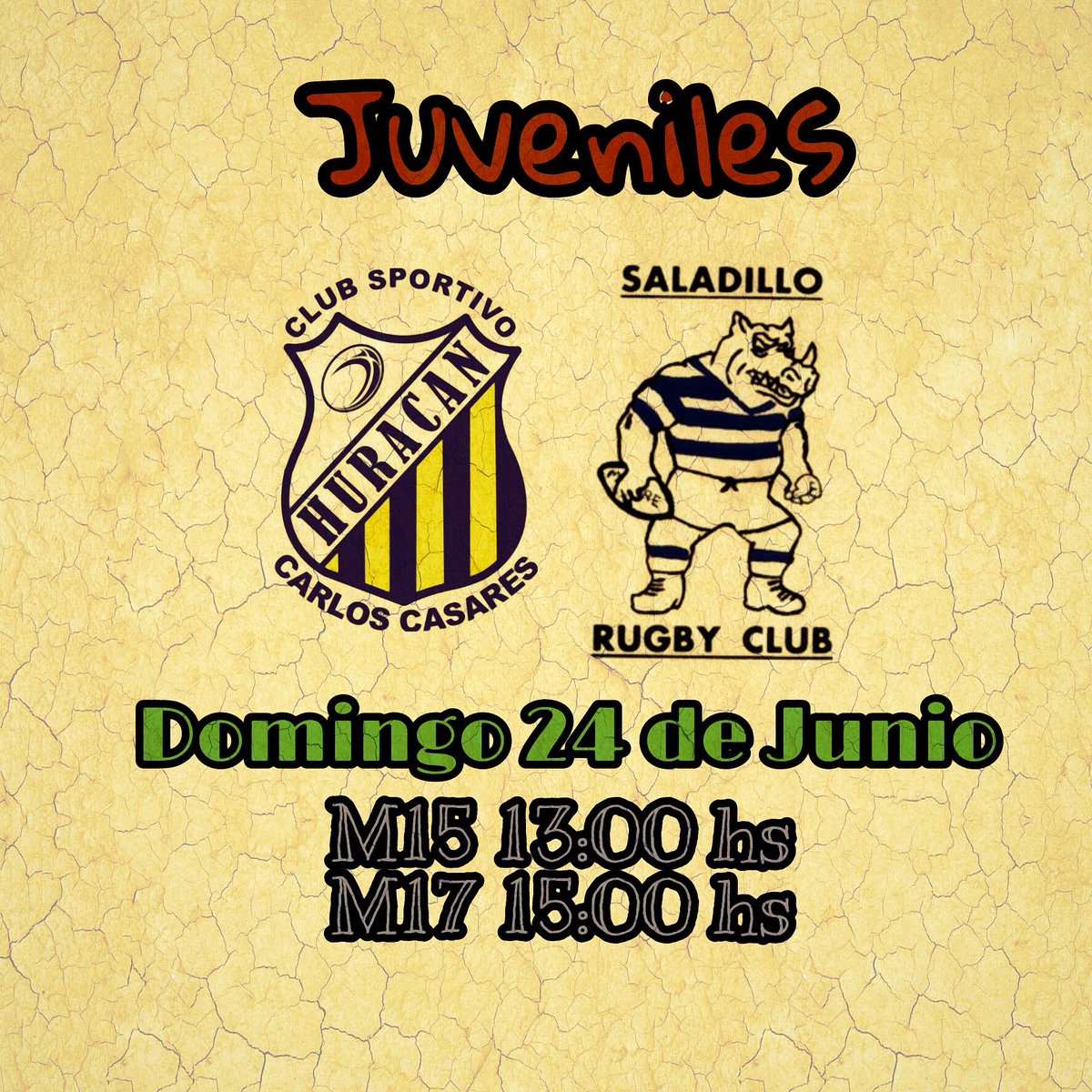 HuracanCsCs's tweet photo. Juveniles - UROBA 
Éste domingo 24 de Junio viajamos hasta Saladillo para enfrentarnos por una nueva fecha del Torneo de Juveniles.
VAMOS TUMBAS!  VAMOS PIBES! https://t.co/cNZDKOSdbq