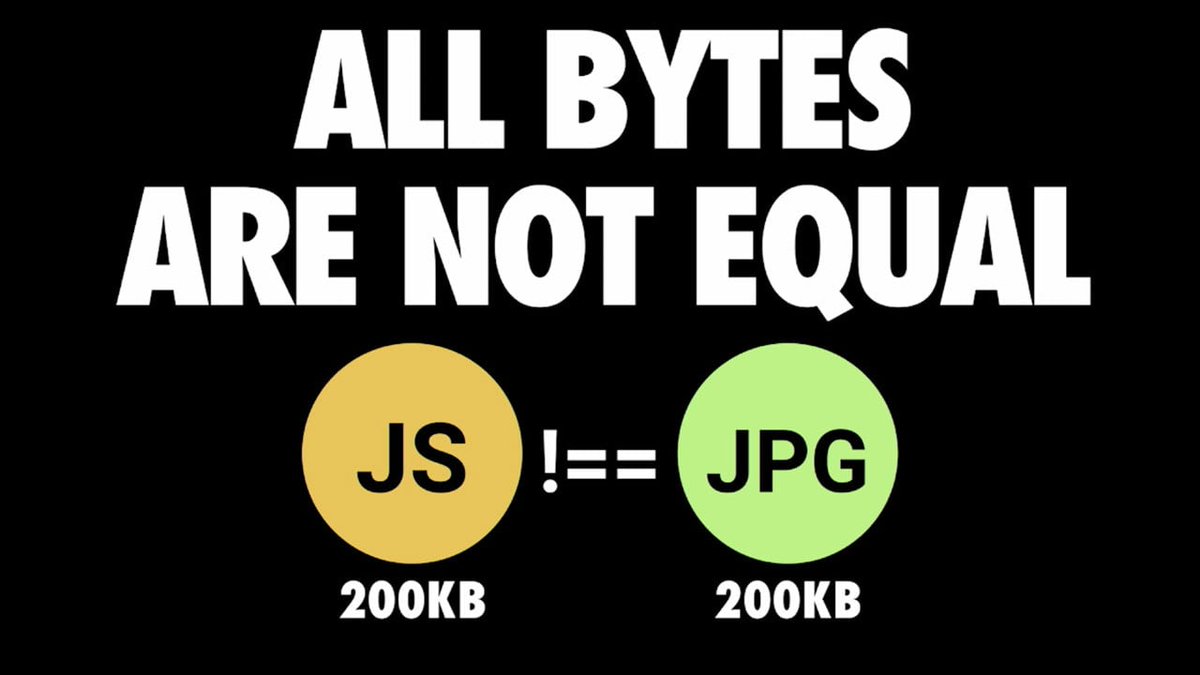 HenriHelvetica's tweet photo. Sometimes #s don't add up. 5$ !== 5$, and 200kb !== 200kb.
"All bytes are not equal" - @addyosmani
#FluentConf
#webperf #perfmatters
#javascript https://t.co/QYOaVEMaW9