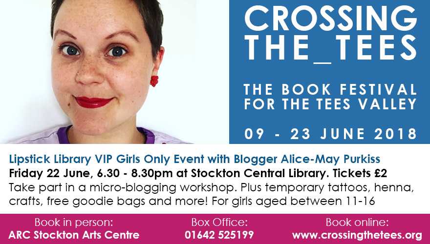 stocktonlibrary's tweet photo. Whoop! It's #LipstickLibrary at #StocktonCentralLibrary from 6.30pm tonight! Tickets Β£2 - buy on the door. Blogging workshop, craft activities & more - don't miss out. See online for more details https://t.co/WUkcwx1ix0 https://t.co/povWokbzRe