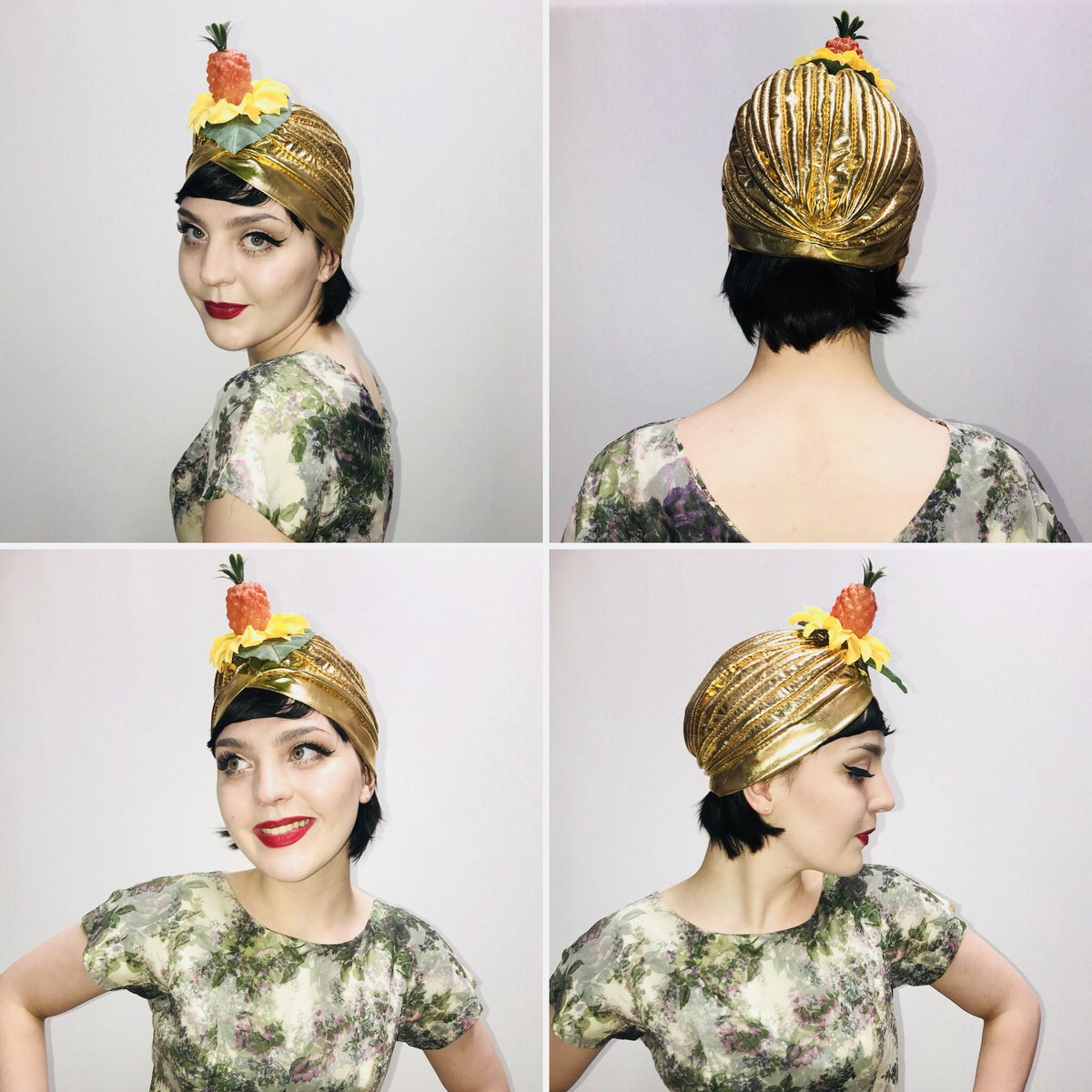 GeorginasVintag's tweet photo. Fab pineapple turbin! £14 #pineapplelove #georginasvintagecouture #etayseller #pineapplehat #turbin #tropicalheadwear #hawaiian #vintagestyle https://t.co/RCvqgOy9uV