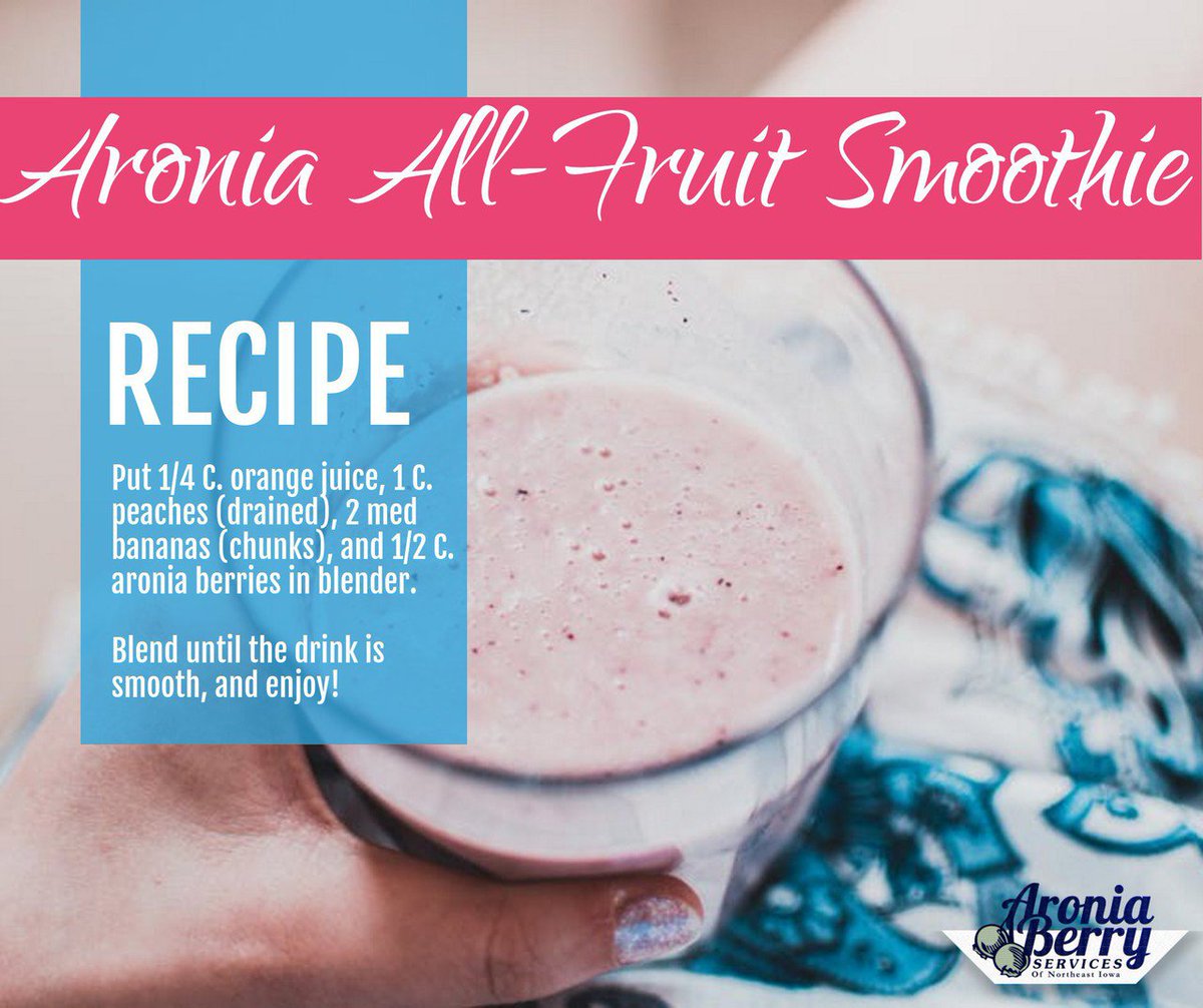 AroniaBerryServ's tweet photo. Try out this recipe for an Aronia All-Fruit Smoothie to cool down this weekend! https://t.co/ppsUOjLFI1