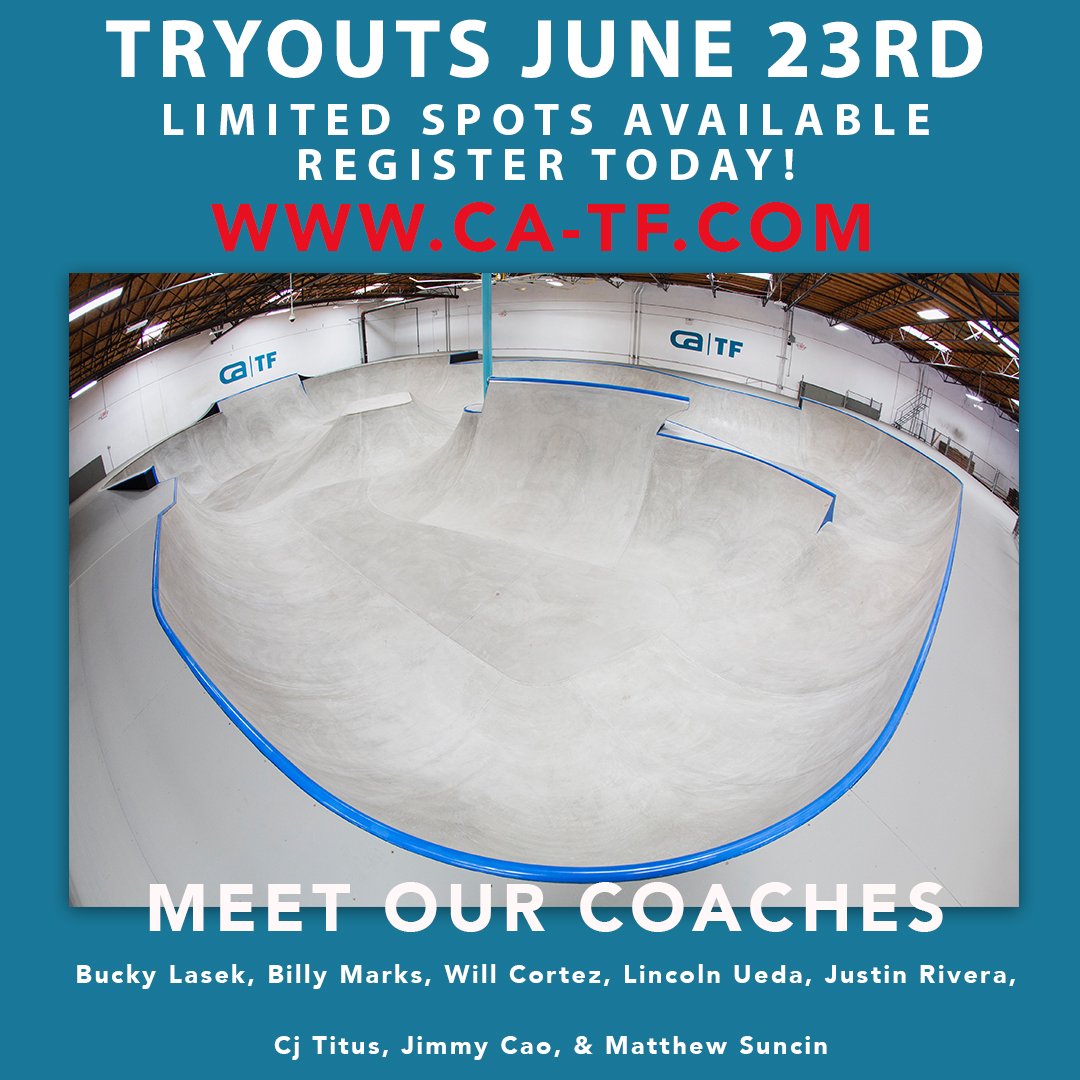Tomorrow we will be holding our first round of tryouts for the @catrainingfacility Programs! For more info and to lock your spot in register now at 
ca-tf.com
.
.
#catf #caproductions1 #caskateparks
