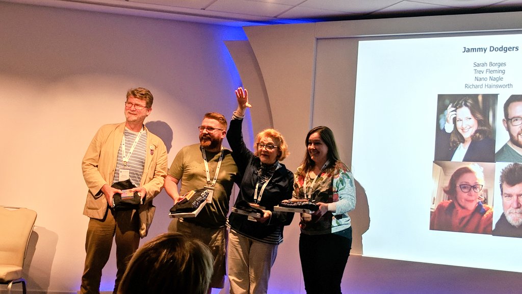 AdamDergimanVo's tweet photo. Well done to the winners of the #GameOnVOND18 #voiceoverjam18 #thejammydodgers @NetworkVO https://t.co/XfPX5dlEXE