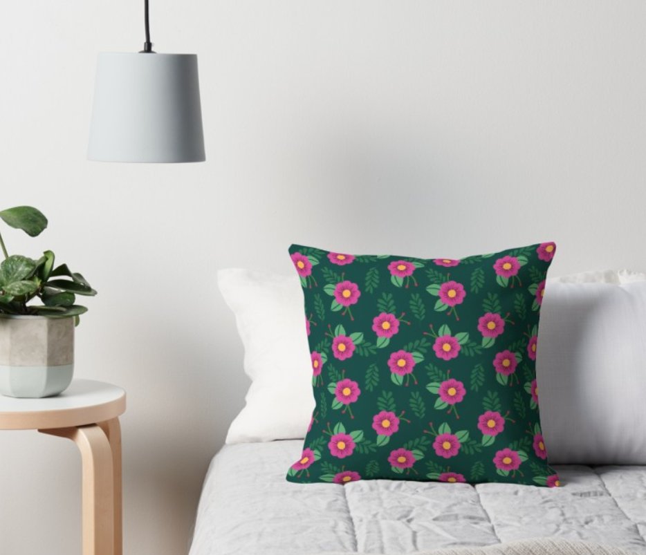 WondermentPaper's tweet photo. New emerald green and pink floral pattern added to my @redbubble shop - available on 35+ products. Check it out here: https://t.co/ucYthhK7B9  #RedBubble #homedetails #florals https://t.co/fI6JlTm5QZ