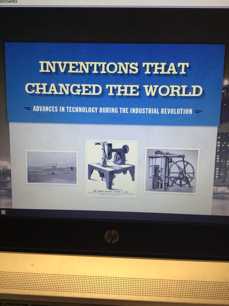tweetsfromB210's tweet photo. Ooh! Next we’ll be learning about inventions in the Industrial Revolution 😎 #CNUSDFUNandDONE -Adalith G https://t.co/yFdTVqVxmC