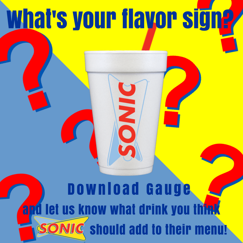 gaugeapp's tweet photo. What summer drink do you want to see on Sonic's menu? Download our app and cast your vote! We'll choose the top 5 to go to the finals and the winner will be sent to Sonic HQ. https://t.co/svTSjvUQkO https://t.co/0V7oxXfB0M