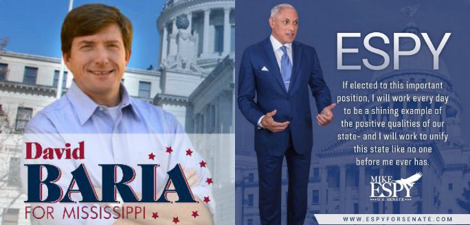 IndivisibleMS's tweet image. Mississippi has BOTH Senate seats up for election in November! We are behind both of these Democratic candidates &amp;gt; #DavidBaria @dbaria and #MikeEspy @espyforsenate 
#VoteBlue2018 #FlipTheSenate