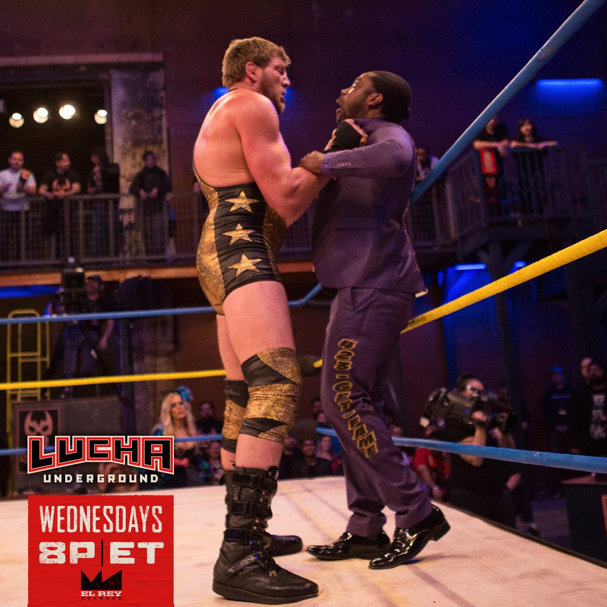 LuchaElRey's tweet photo. Caption This: #luchaunderground #luchalibre #prowrestling #wrestling #lucha #jakestrong #strong #thesavagejakestrong #jackswagger #famousb #423getfame #anklelock #ridewithelrey https://t.co/CSchnONx2c