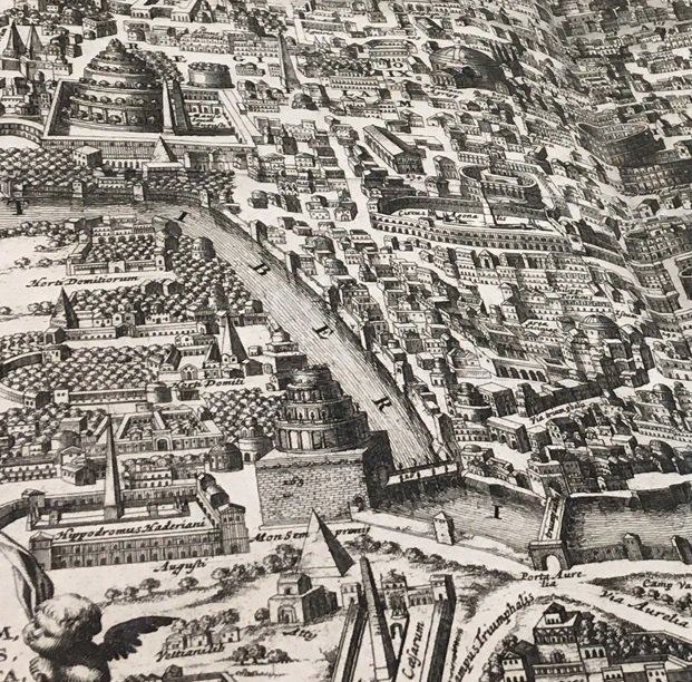 How many buildings do you recognize in this detail of a map of #Rome by Graevius? You can see this map and more as part of the exhibit, Imagining the Classical World in Smathers Libraries! <a href="/uflib/">UF Libraries</a> <a href="/uflibexhibits/">Smathers Exhibits</a> @ufmap <a href="/UFdcp/">Best Design College in 🇺🇸</a> <a href="/UFCOTA/">UF College of the Arts</a>