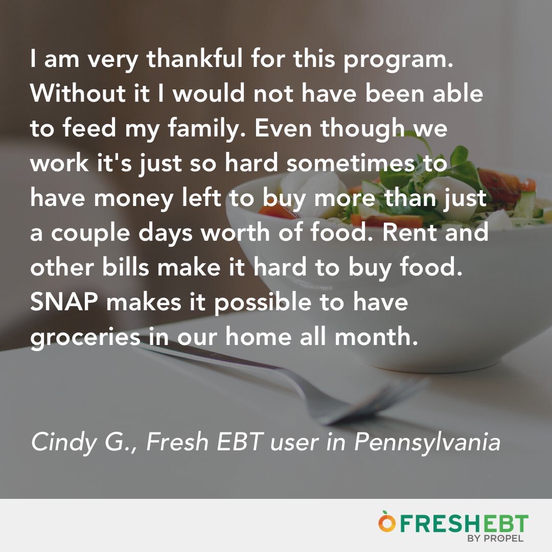 Now that #FarmBill passed the House, it’s up to the Senate to finish the job – those on #SNAP are counting on it. Any #FarmBill should support #tech like @FreshEBT that helps low-income families in all 50 states balance grocery budgets & find good #jobs. RT if you agree!