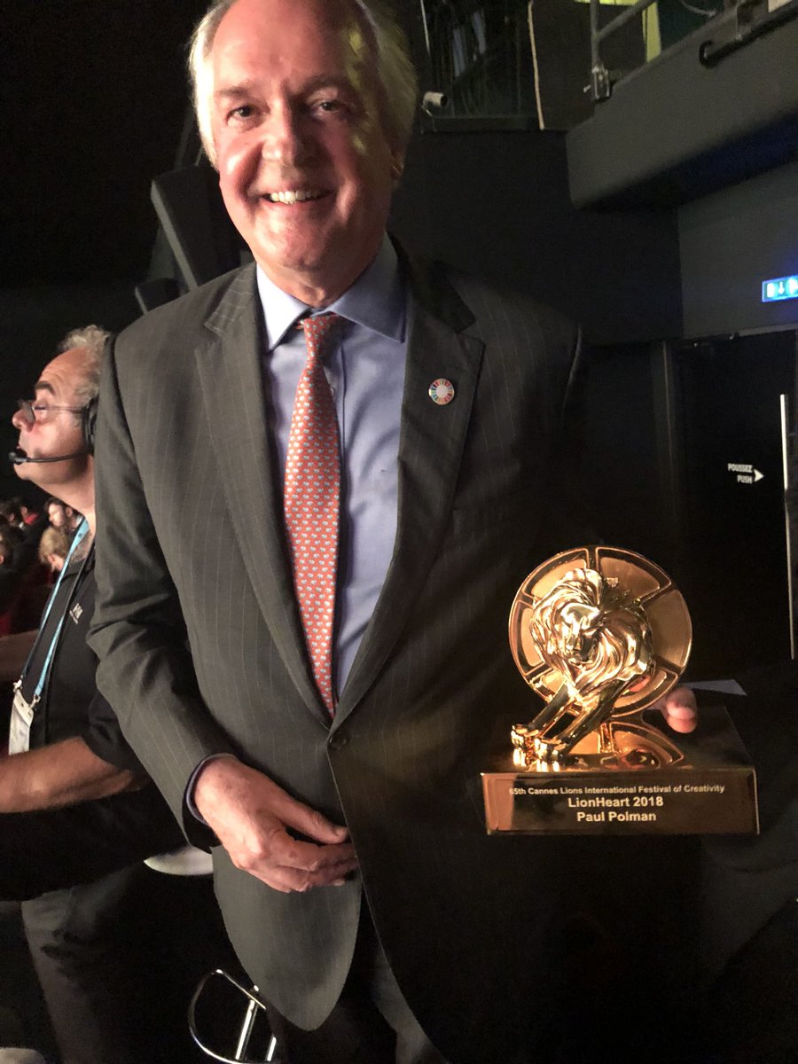 Congratulations @PaulPolman @Unilever @Cannes_Lions for winning the LionHeart award!