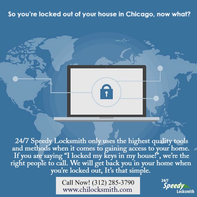 LocksmithChi's tweet photo. So you’re locked out of your house in Chicago, now what?
24/7 Speedy Locksmith only uses the highest quality tools and methods when it comes to gaining access to your home.
___________
Just give us a call ⬇ 
📞 (312) 285-3790
🌐 https://t.co/75F9tDIuz4

#24/7SpeedyLocksmith https://t.co/cmZtXM1mIk