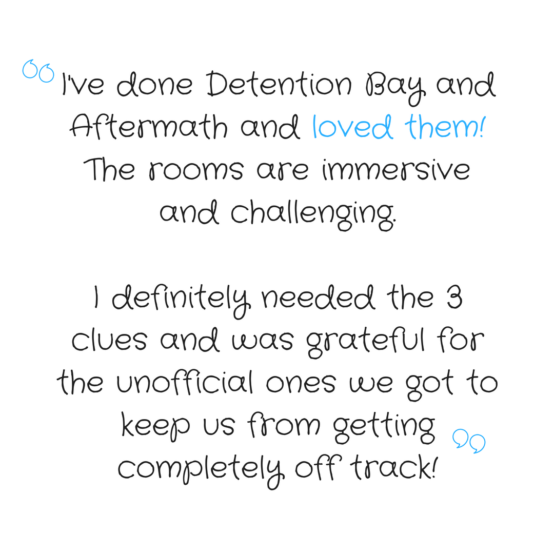 MethodOfEscapeF's tweet photo. People looove us. 😉

"I've done Detention Bay and Aftermath and loved them! The rooms are immersive and challenging.

I definitely needed the 3 clues and was grateful for the unofficial ones we got to keep us from getting completely off track!"

#escaperoom #fresno https://t.co/sssf1hXgzS