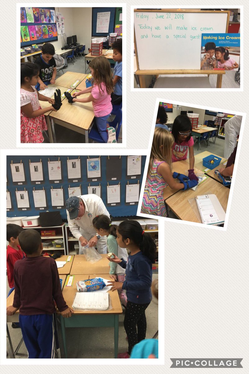 mrs_scott_1's tweet image. My dad came to school as a special guest today to talk to the Gr. 1s about how ice cream is made in the factory, and then helped us make some ice cream in our classroom! So much fun!