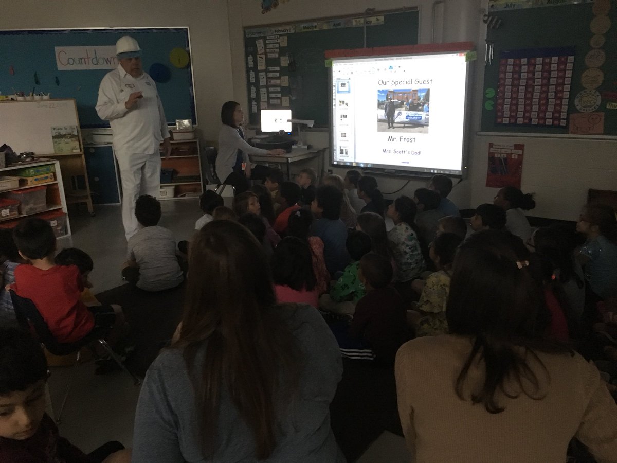 mrs_scott_1's tweet image. My dad came to school as a special guest today to talk to the Gr. 1s about how ice cream is made in the factory, and then helped us make some ice cream in our classroom! So much fun!