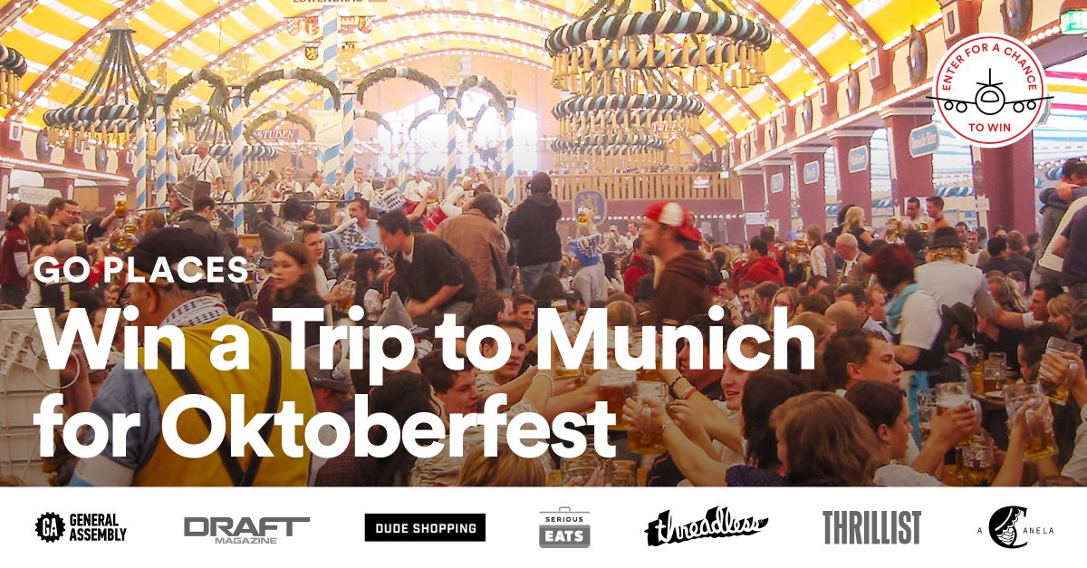 Dig beer 'n' brats, Bavarian-style? You and a guest could check Oktoberfest off your bucket list. Sample amazing street food, explore historic castles and soak in the sights &amp; sounds of the world’s largest beer festival. Enter for your chance to win: ga.co/2t5yKFN