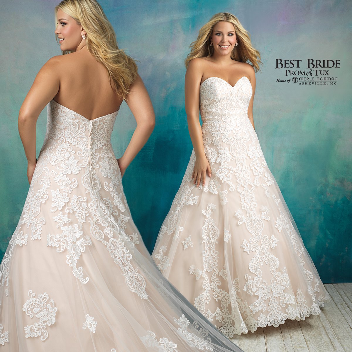 BestBrideNC's tweet photo. Be romantic in this classic lace ball gown. In store now. Book your bridal appointment today! https://t.co/DLIQkm4xgw  #Romantic #PlusSizeWeddingDress #WeddingDress #BallGown #BestBride #MerleNormanofAsheville #AllureBridal https://t.co/pqeiKb9TIk