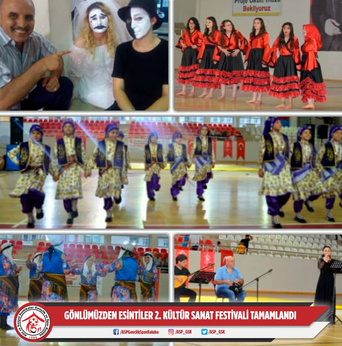 Ordu Asp Gsk tarafından 21 Haziran Perşembe günü Büyükşehir Belediyesi Ordu Anadolu İmam Hatip lisesi Spor Salonu’nda düzenlenen “ Gönlümüzden Esintiler 2. Kültür Sanat Festivali" tamamlandı. 
#aspgskordu #aspgsk