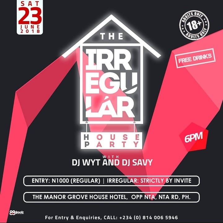 D_EventHandler's tweet photo. So #TheIrregularHouseParty is tomorrow #June23rd and @Cabbynigeria Is giving a discount of #500 off rides to and from the party. 
Awesome yea?? 
Just download The CabbyNG App and use the coupon code "TIHH" and you're good to go. https://t.co/F2PKQmG0MZ