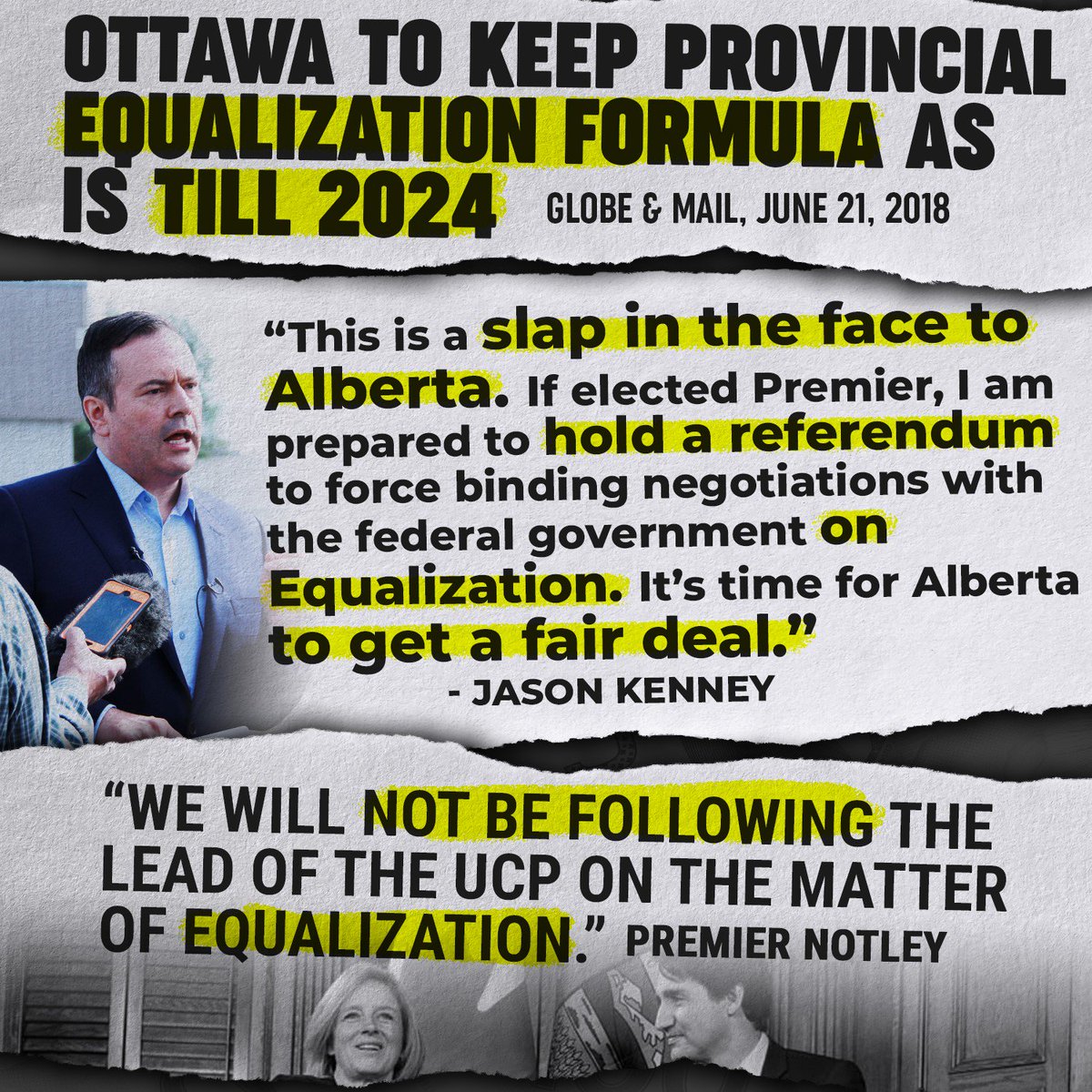 JasonNixonAB's tweet photo. Two days ago, Alberta's Finance Minister finally agreed with the #UCP that the equalization system is broken. And now it was just renewed until 2024. Too little, much too late from the NDP. #ableg #FixEqualization https://t.co/8j0xrP1GGt