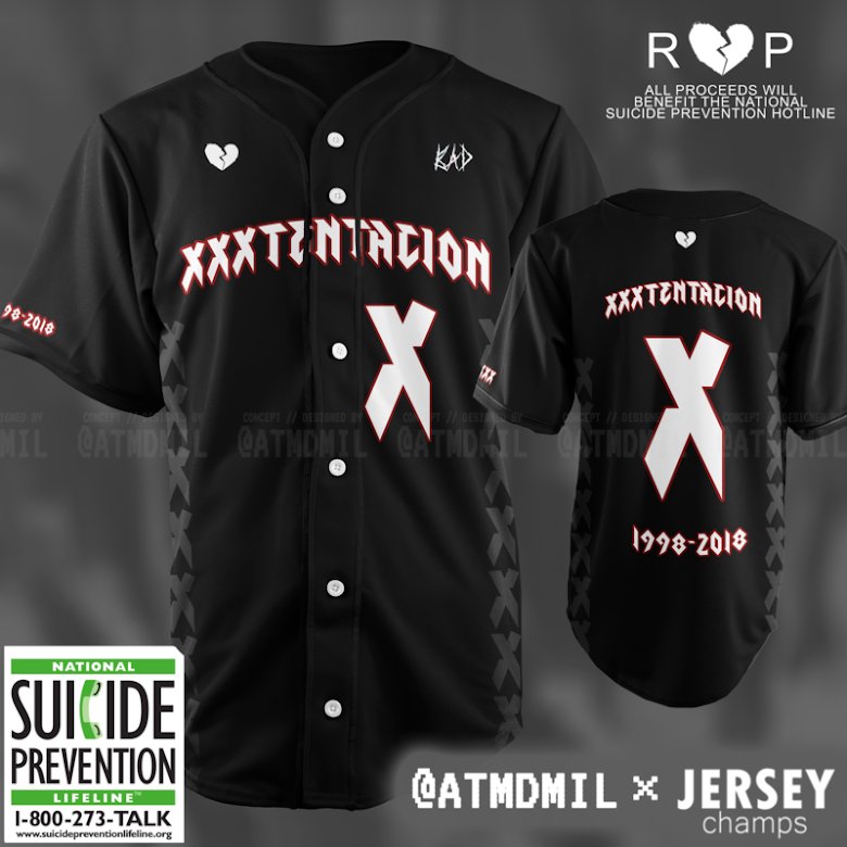 xxxtentacion baseball jersey