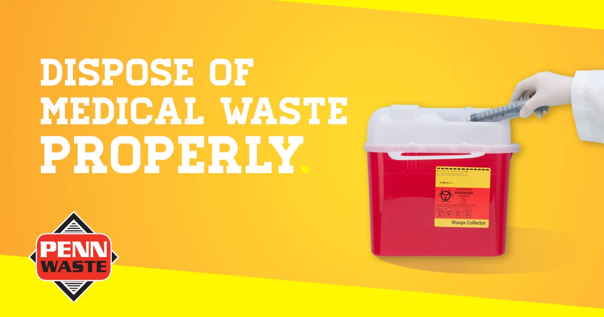 PennWaste's tweet image. Make sure medical waste is disposed of in a red bin and then placed in the trash. #MedicalWasteDisposal #MedicalWaste #DoNotRecycle #DoNotRecycleMedicalWaste #Sharps #SoNotRecycleSharps