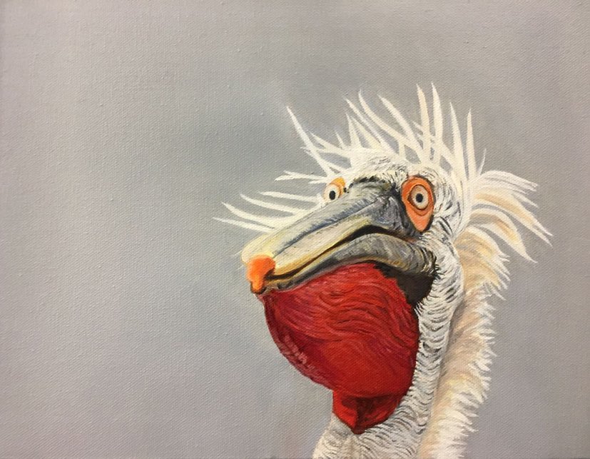 vernonartgroup's tweet photo. Happy Friday to all! A real fun piece this evening from Adrienne Clarke titled Mad Bird. #adrienneclarke #rosefestival2018 #madbird https://t.co/ZcOZa0HPvJ