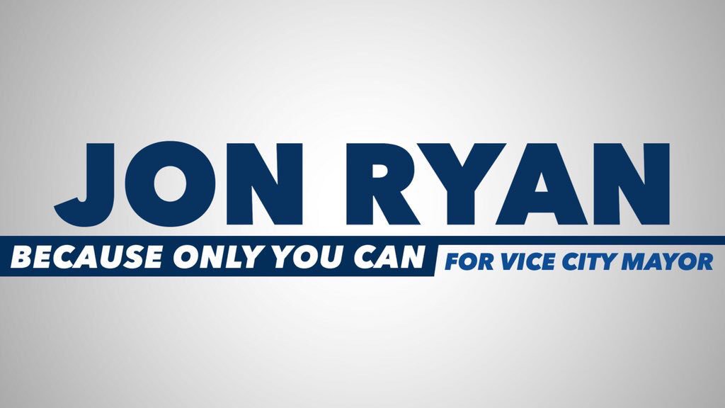 Jonah Ryan supports deregulation of guns and deportation of those that innocently enter our country with hopes of a better future! Join me and we will make Vice City a sanctuary city and ban all assault rifles/weapons! #voteblue #saveourchildren