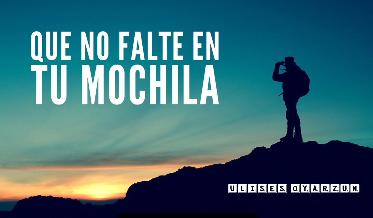 ulisesoyarzun's tweet photo. “Que no Falte en tu Mochila”.

Dar gracias a quién se deba agradecer.
Pedir perdón a quién se deba pedir. 
Perdonar a quién te hirió.
Y decir adiós a quienes debas soltar de tu vida...

Para seguir leyendo...
https://t.co/5IqV1WVy6o https://t.co/umJewc0Cz8