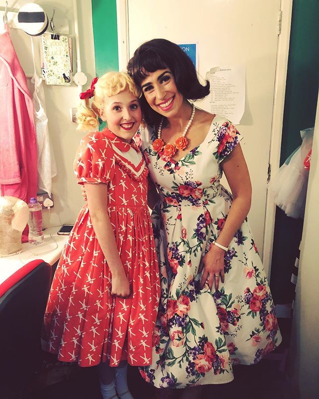 kimmaresca's tweet photo. Another last! Our brilliant Anya played her final Tina Denmark tonight. We are going to miss her, on stage and off! #littlestar #tinadenmark #judydenmark #dressingroom #ruthlessthemusical #apostpershow #2showsleft https://t.co/SEiWenFEdg https://t.co/0MIxUameou