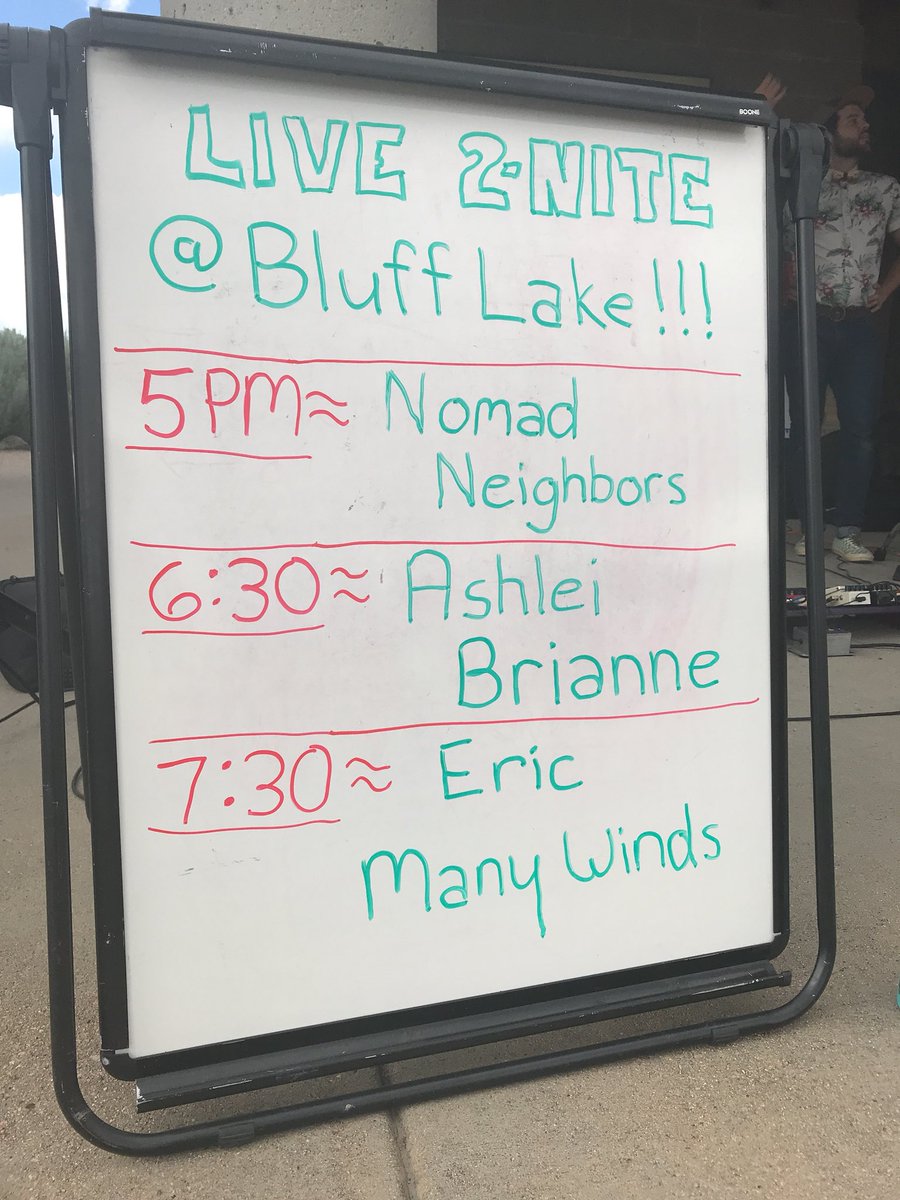 BluffLake's tweet photo. Tonight’s line up of live music starts in just a few minutes! Join us for an evening of fun to support @BluffLake right here in #Stapleton. @AnatomyRoyer @frengers @DrewShreeve @DaveFraserWX @MattMakens @dharmabum1 https://t.co/jRx16mOGZH
