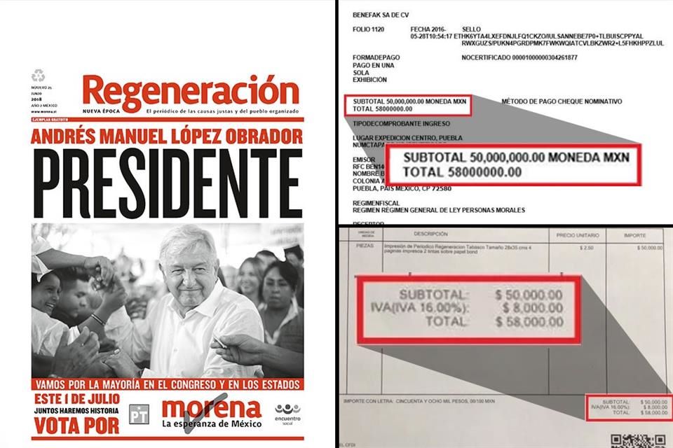 muralcom's tweet image. La empresa que imprime el periódico de Morena sí facturó un venta por 58 mil pesos, pero esa factura está cancelada, la de $58 millones no. refor.ma/Bv-caf8XI