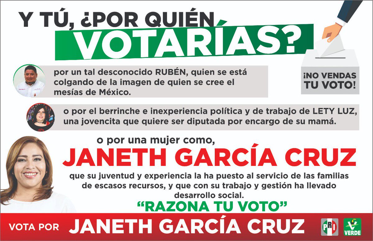 xol_s_ito's tweet photo. Hagamos un voto útil este 1 de julio.
#TodosConJaneth https://t.co/Y2jmw0sPnQ