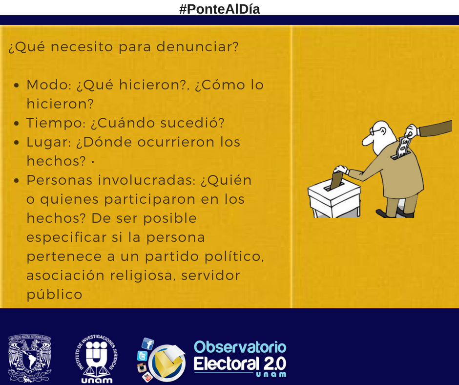 ObservatorioIIJ's tweet photo. Hoy #PonteAlDía con las
Denuncias y Procedimientos en materia electoral
#DelitosElectorales #Elecciones2018 #EleccionesMexico 
@INEMexico https://t.co/AgS6Jpb0ZI