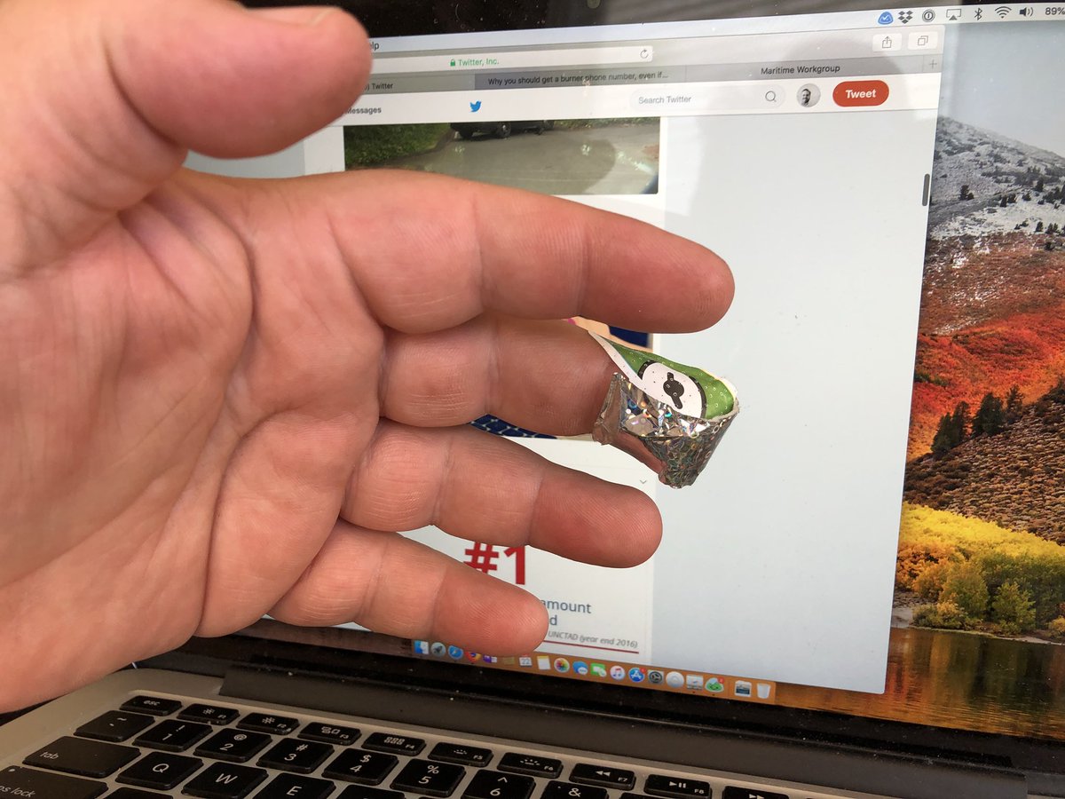 schuback's tweet photo. This doesnβt help with accomplishing my workload. At least my dad has cool bandaids! #myemlife #hardtotype https://t.co/QMhYn25sXQ