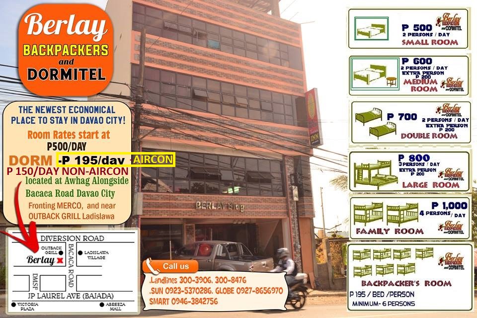 BerlayInn's tweet photo. #DavaoCity #cheaproom #BudgetRoom, #cheaphotel P500/2 person/day, #Dorm Bed P195/person/day, Text 0917-7014411, 09228960724, #Berlay https://t.co/B5yTf7Cwfn
